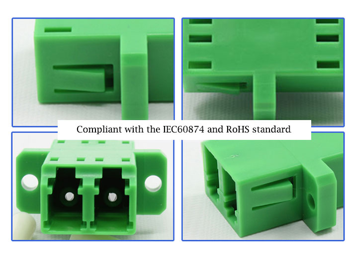 APC Doule Core Plastic محول الألياف البصرية LC Flange Plate